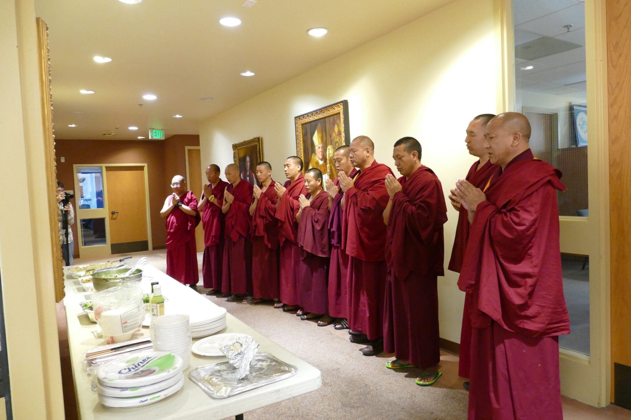 Monks Pray before eating