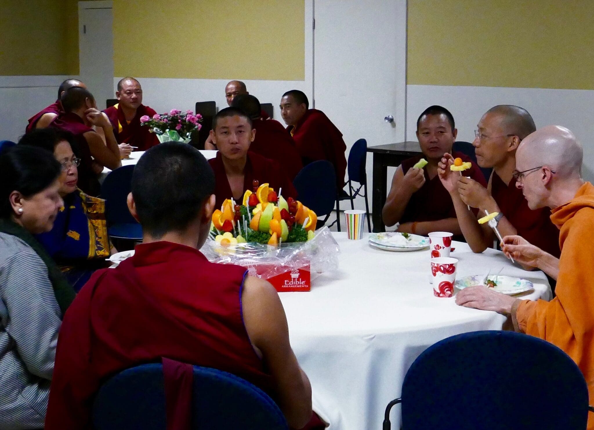 Monks with Fruit Basket