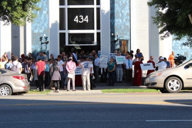 Commotion in front of Islamic Center