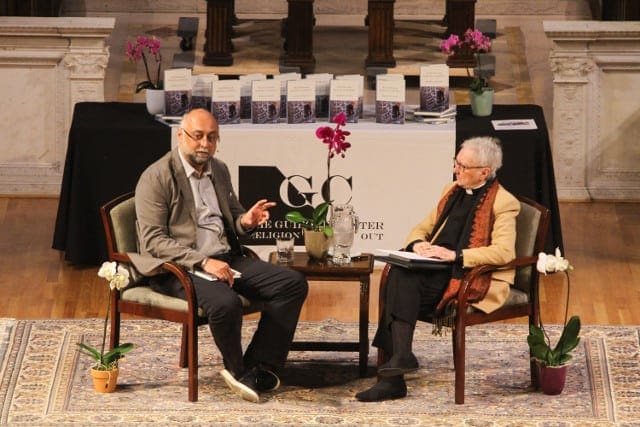Amir Hussain and Gwynne Guibord seated Muslims in America