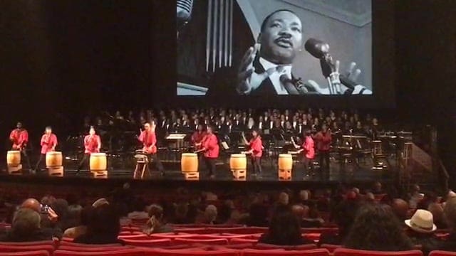 At the Inner City Youth Orchestra of Los Angeles remembrance of MLK.