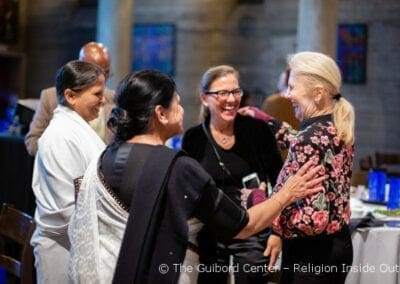 Brahma Kumaris Sister Gita, Dr. Rini Ghosh, Claudine Shiva and Annette Wolas share a light moment