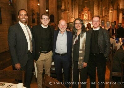 Rabbi Neal Comess-Daniels, center, Rabbi Suzanne Singer and the Very Rev'd Canon Mark Kowalewski, Dean of St. John's Cathedral