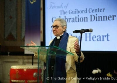 President and Founder, the Rev. Dr. Gwynne Guibord welcomes everyone to the One Heart Celebration Dinner