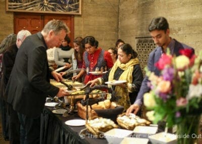 Guests enjoy a Vegan "Kindness Meal" prepared by Emanate Health