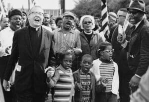 MLK with Abernathy Children Selma to Montgomery march for voting rights